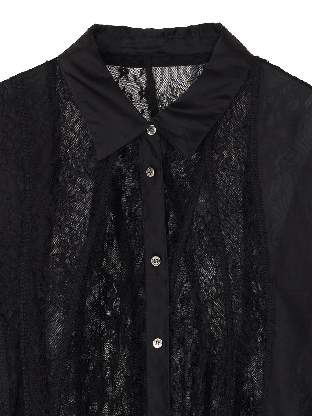 LACE WAVE PATCHWORK SHIRT
