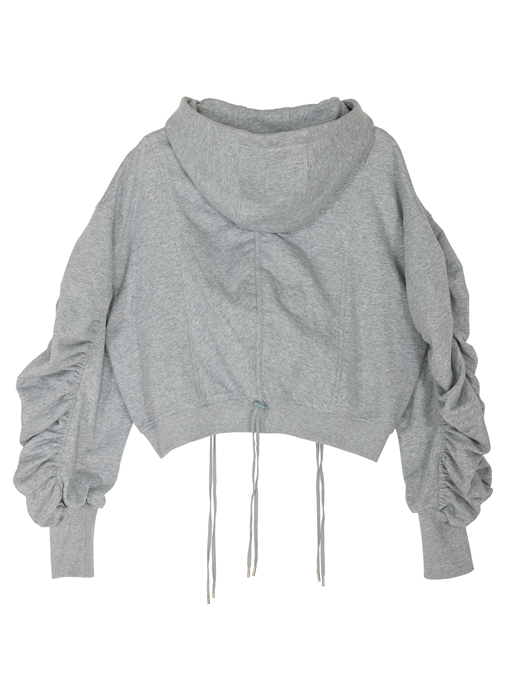 VOLUME GATHERED ZIP UP HOODIE