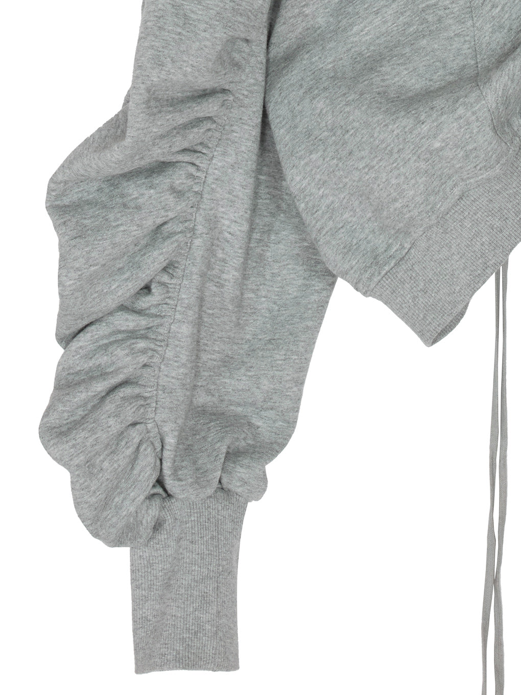 VOLUME GATHERED ZIP UP HOODIE