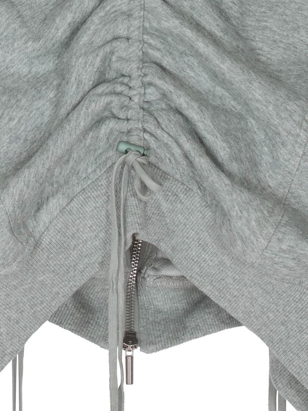 VOLUME GATHERED ZIP UP HOODIE