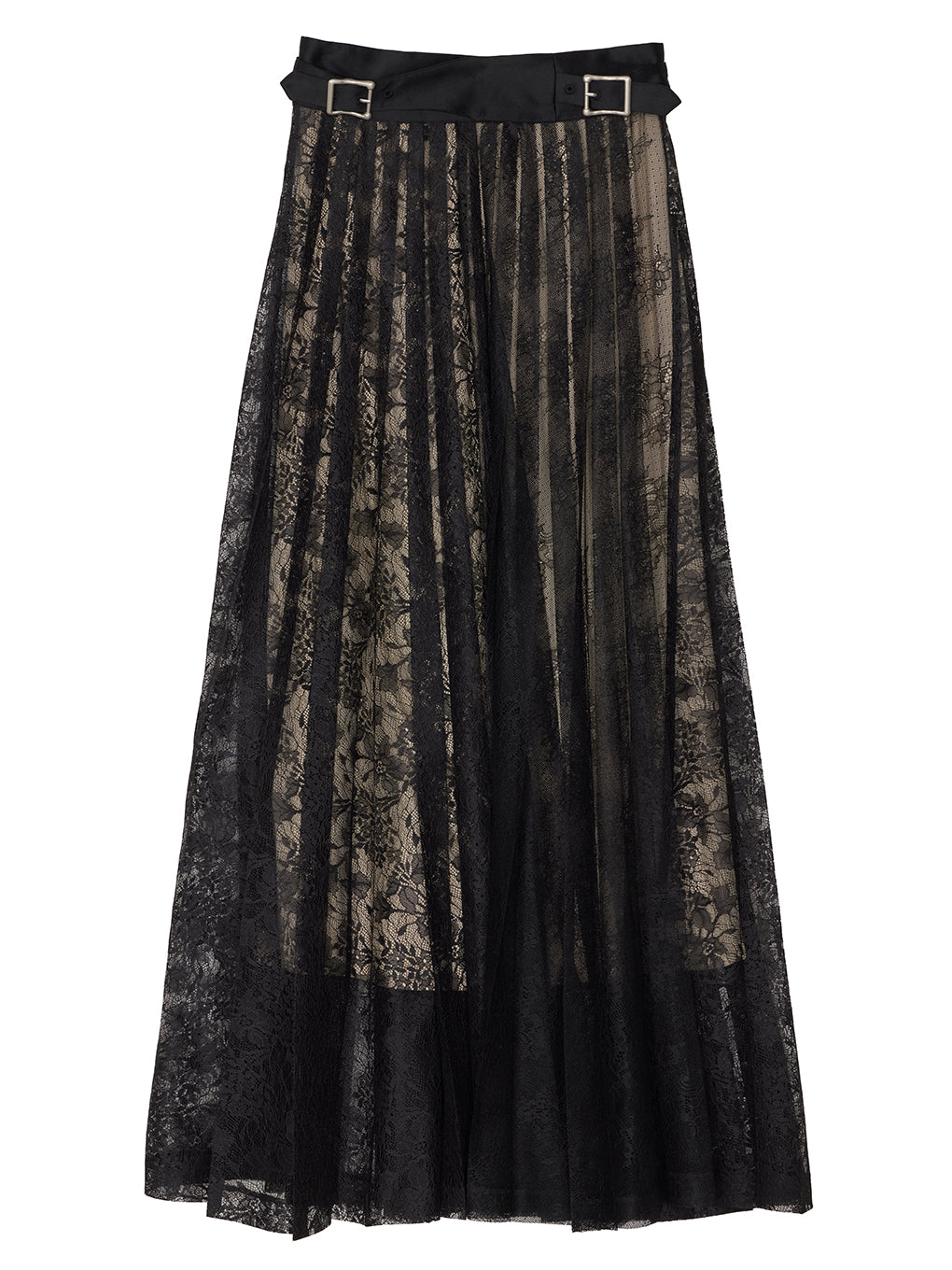 LAYERED LACE PLEATS SKIRT