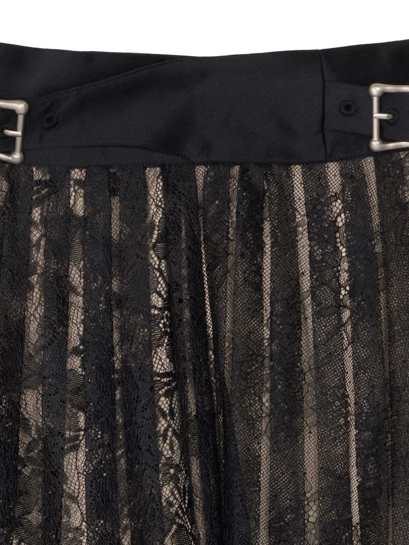 スカート aclentLace layered sweat pleats skirt LAYERED LACE PLEATS SKIRT