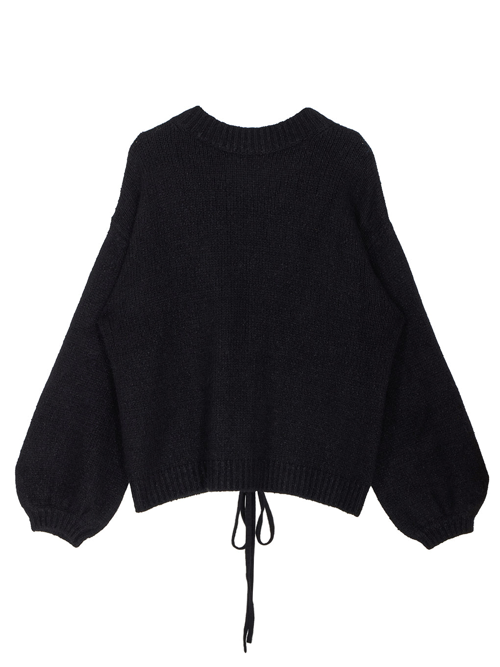 BACK OPEN LACE UP KNIT TOP
