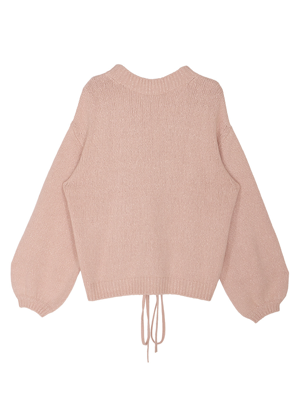 BACK OPEN LACE UP KNIT TOP
