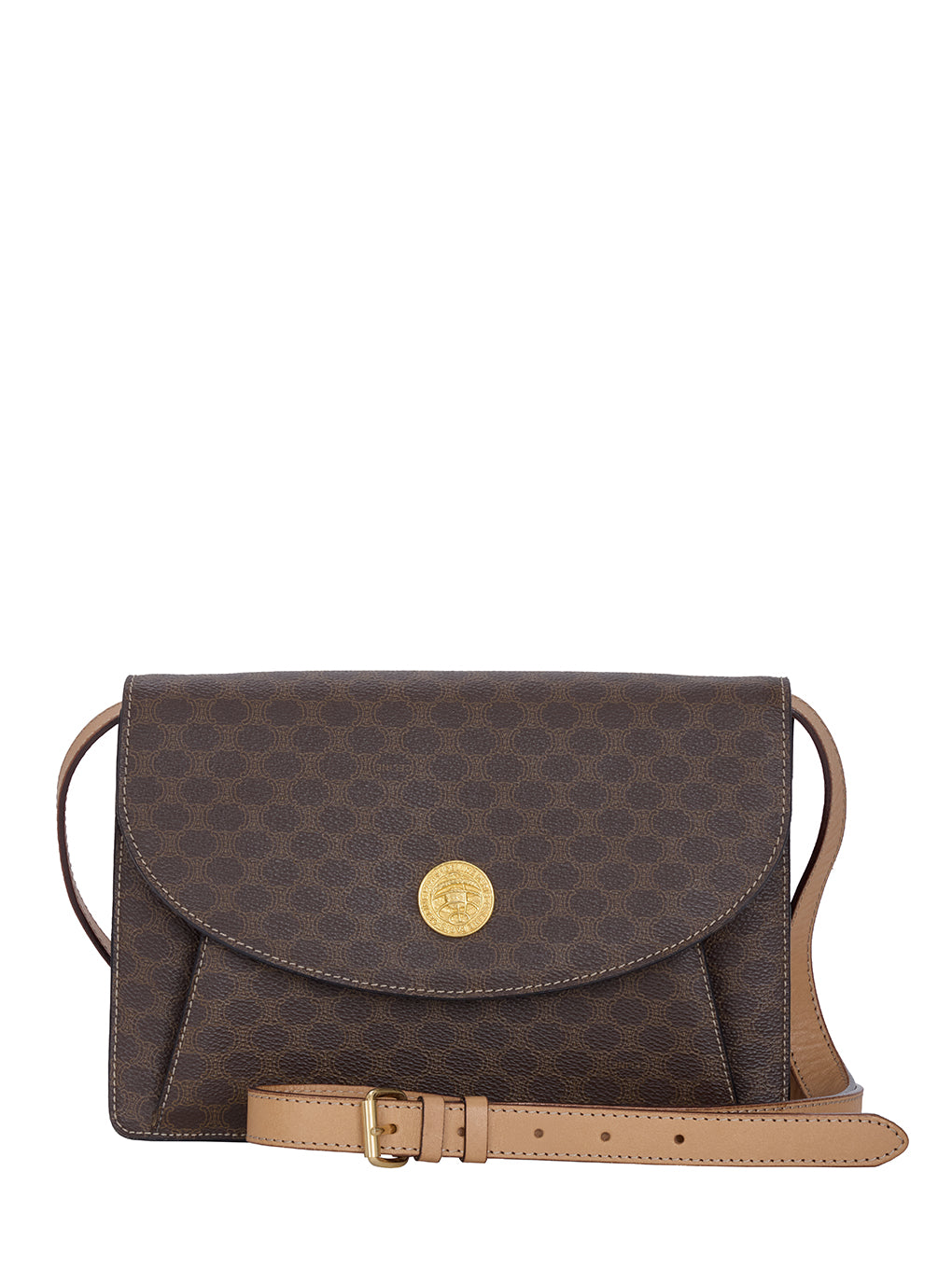 CELINE マカダム柄ロゴ刻印ショルダーバッグ