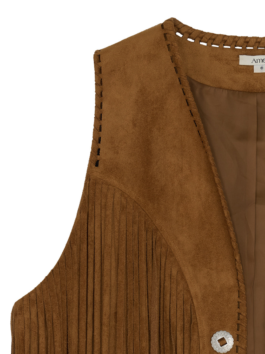 WESTERN FRINGE SYNTHETIC SUEDE VEST