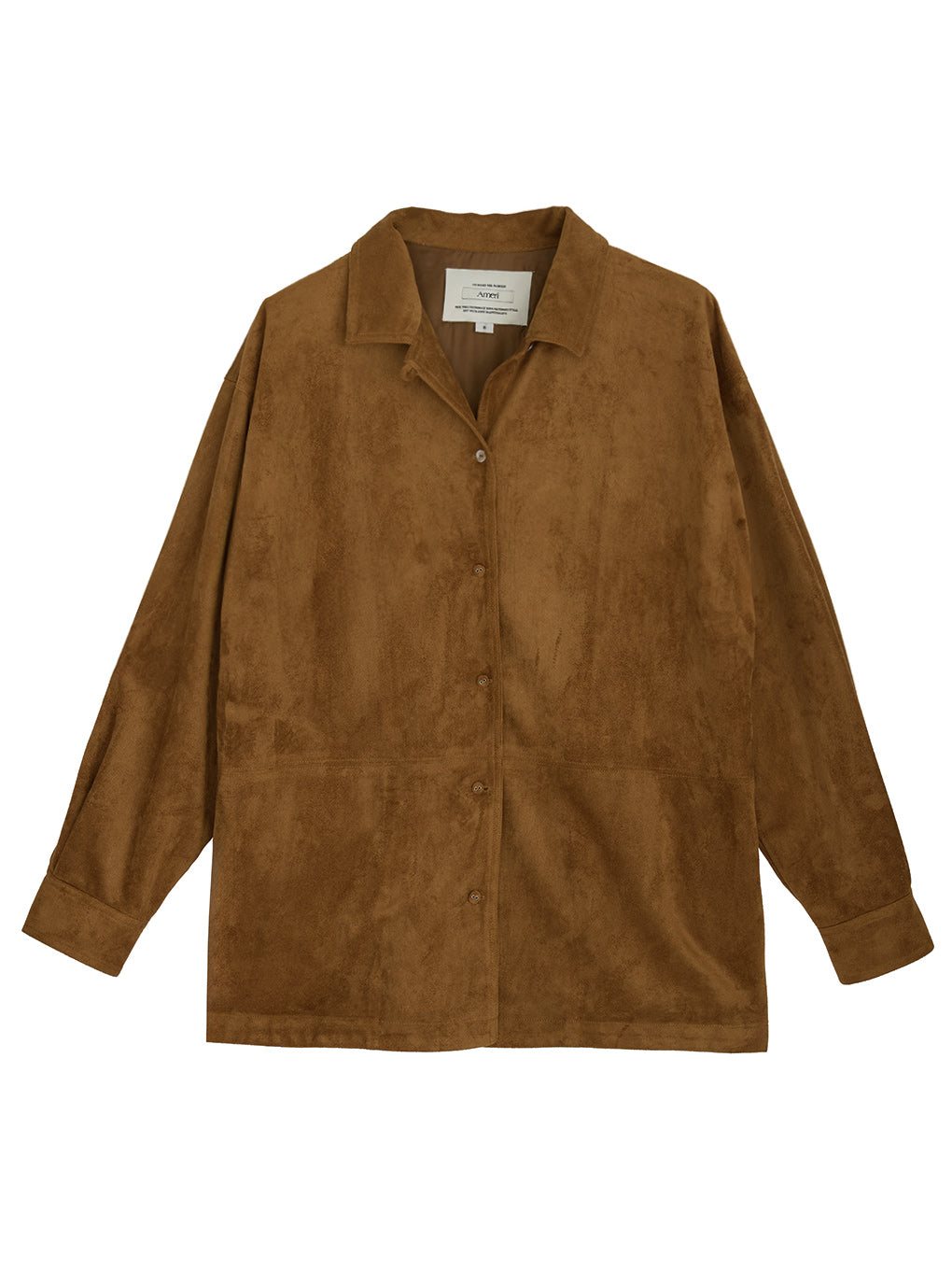 PINTUCK SYNTHETIC SUEDE SHIRT