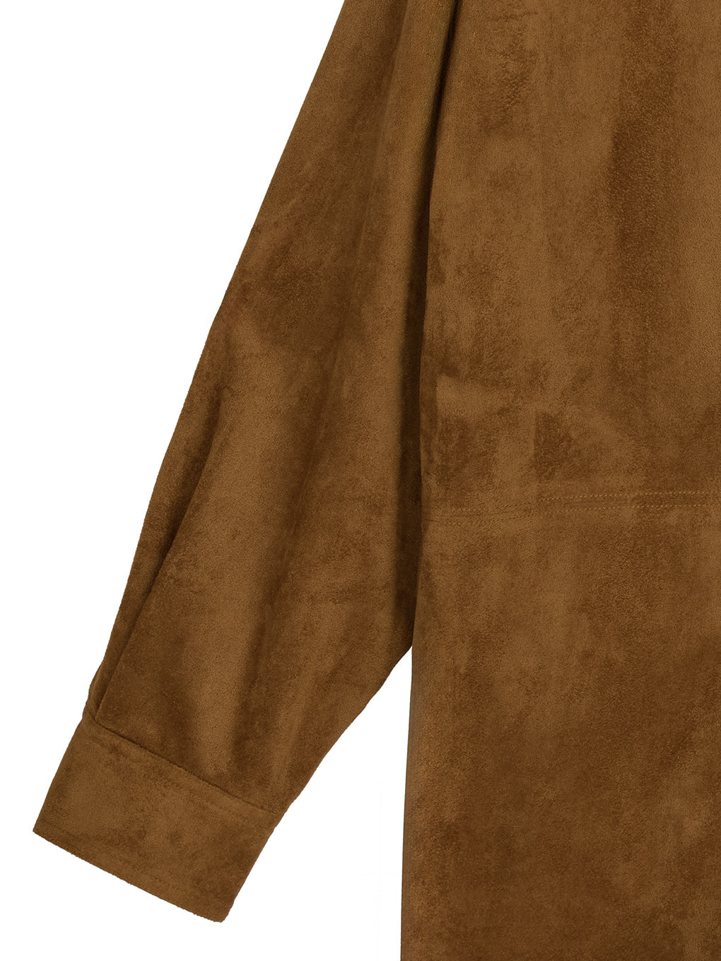 PINTUCK SYNTHETIC SUEDE SHIRT