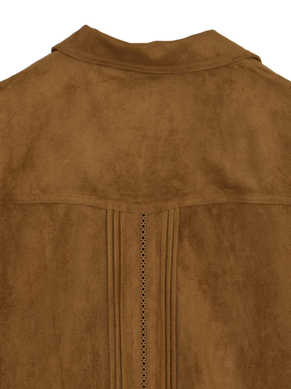 PINTUCK SYNTHETIC SUEDE SHIRT