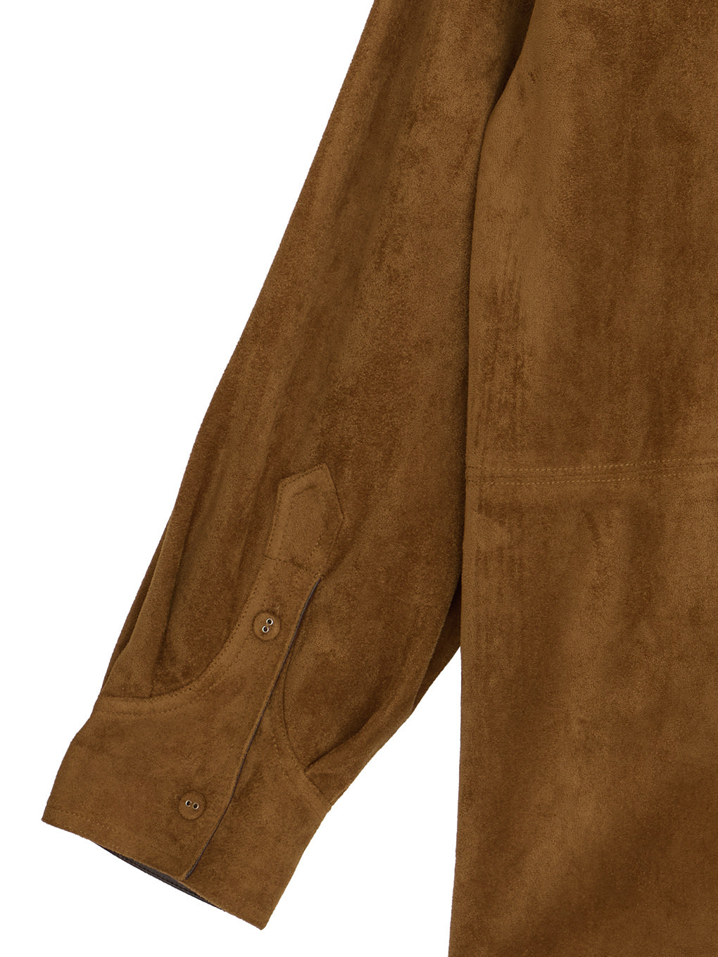 PINTUCK SYNTHETIC SUEDE SHIRT