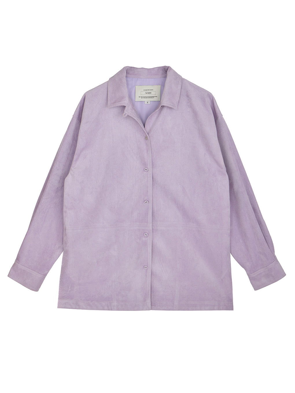 PINTUCK SYNTHETIC SUEDE SHIRT