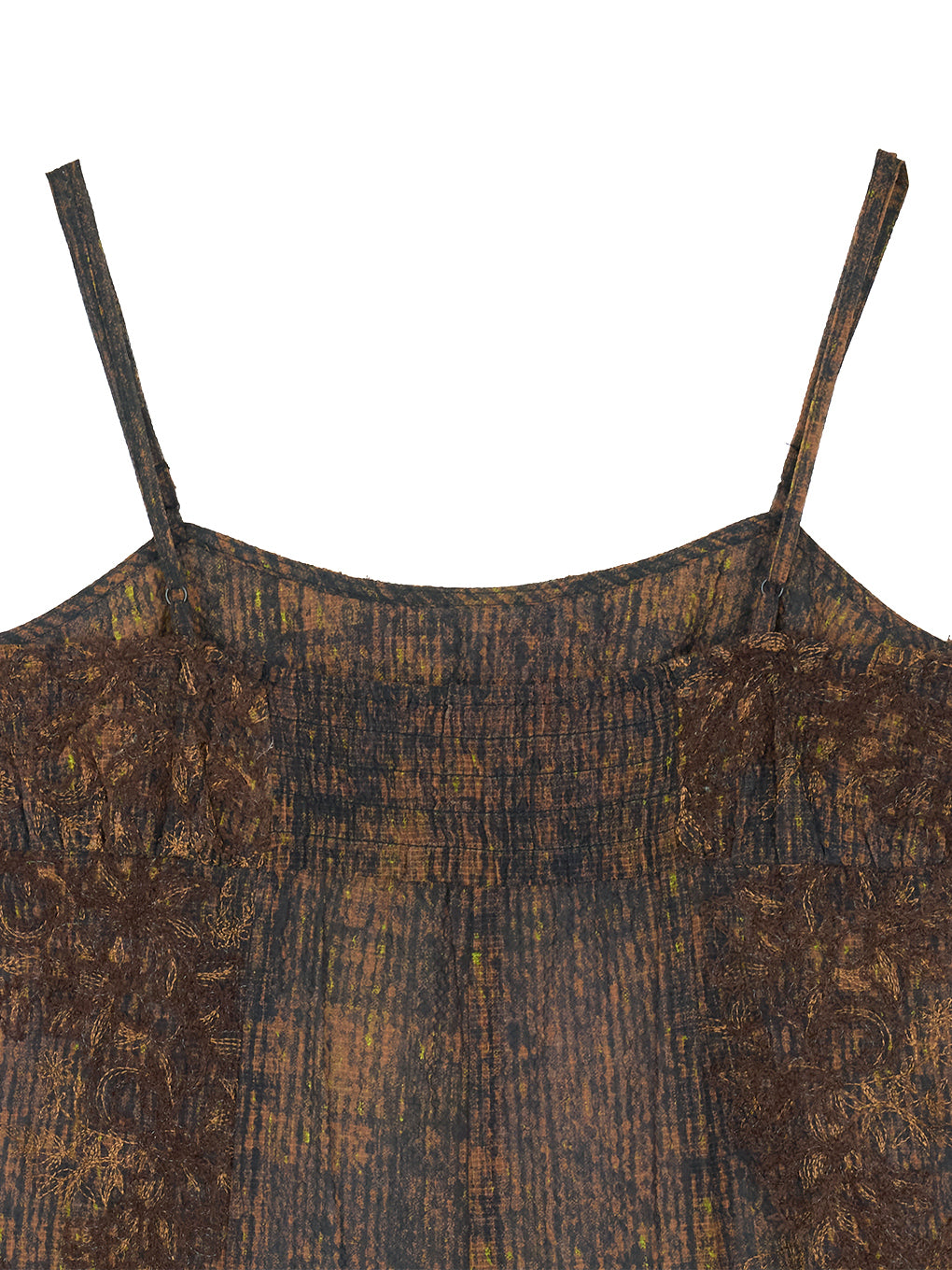VINTAGE CHECK EMBROIDERY LONG CAMISOLE