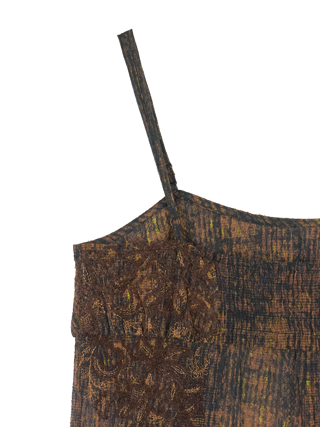 VINTAGE CHECK EMBROIDERY LONG CAMISOLE