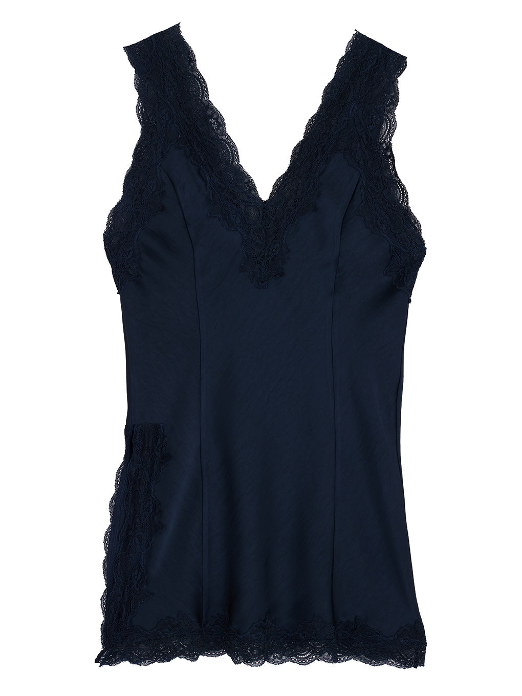 LACY SATIN TUNIC LAYERED TOP