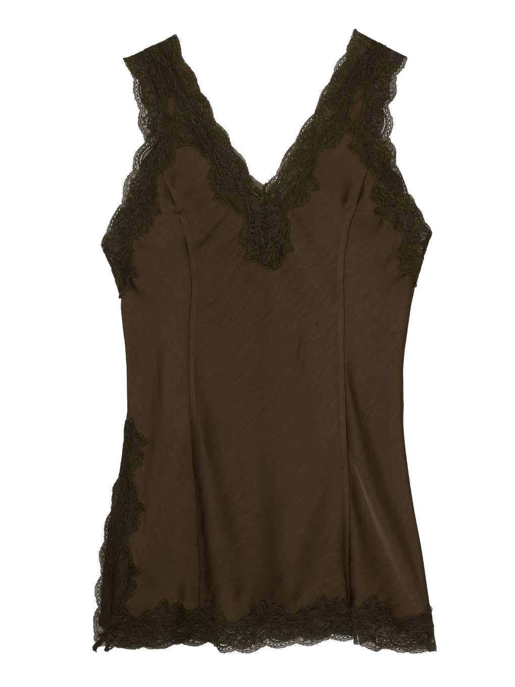 LACY SATIN TUNIC LAYERED TOP