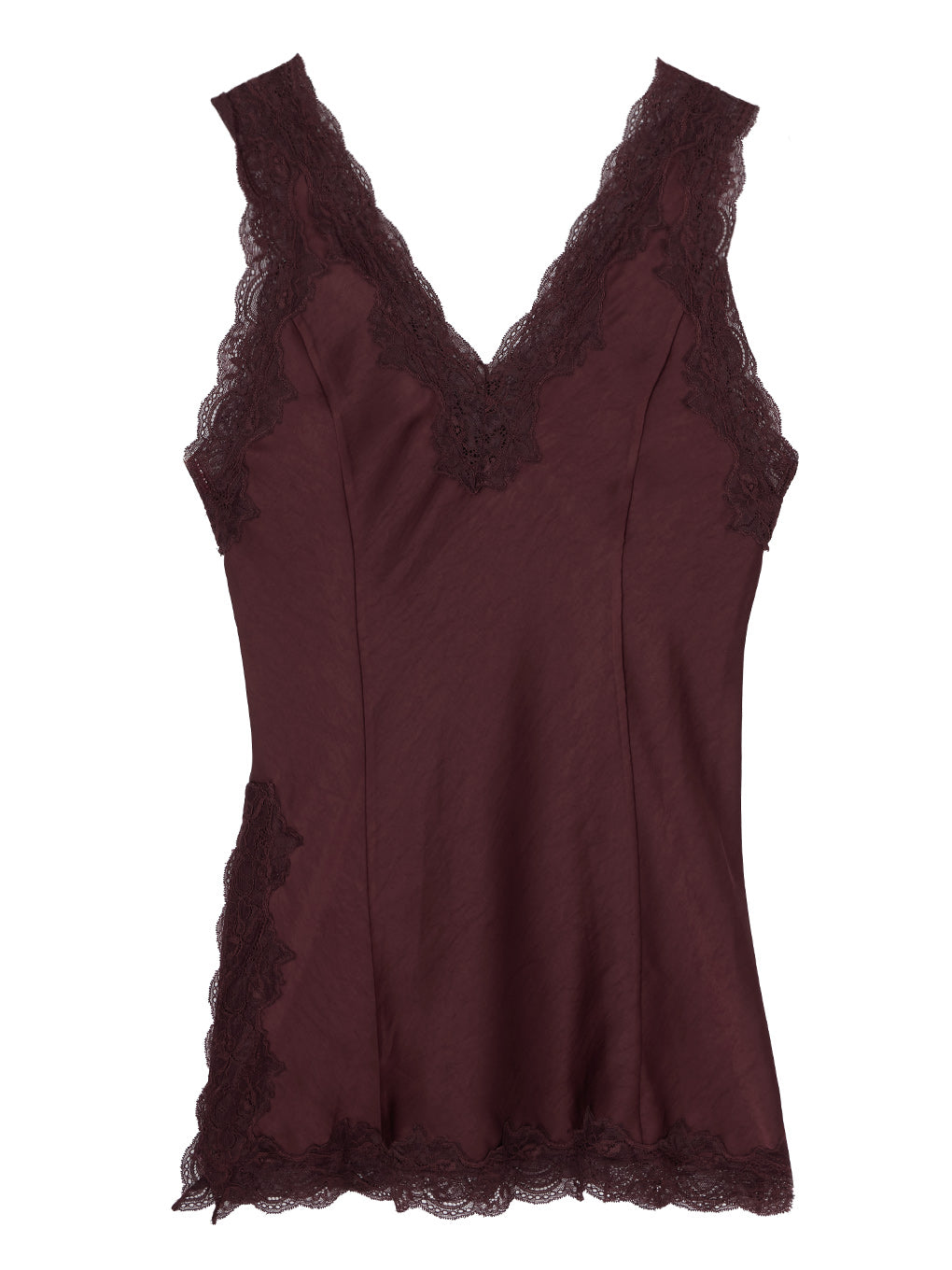 LACY SATIN TUNIC LAYERED TOP