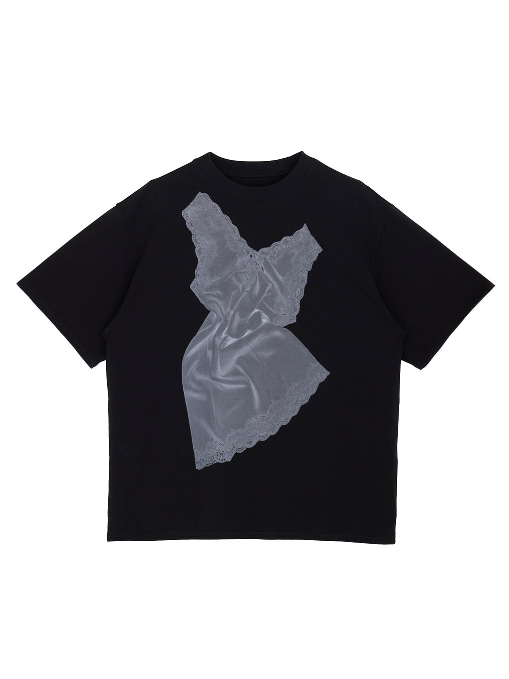 LACY SATIN PRINT TEE