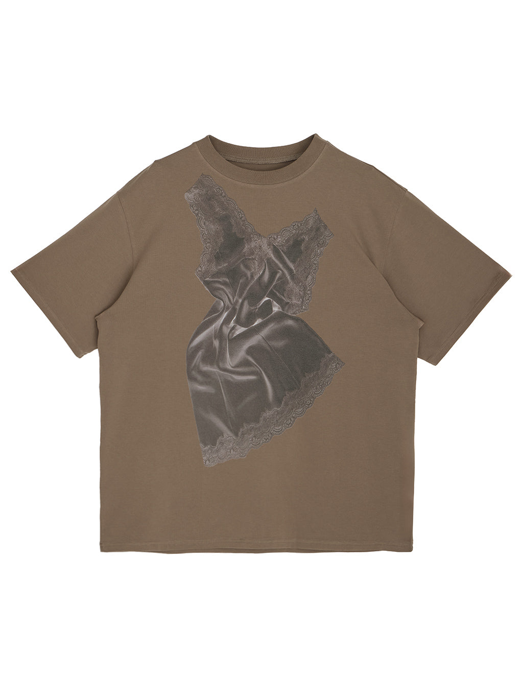 LACY SATIN PRINT TEE