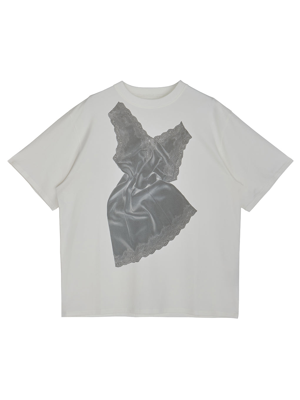 LACY SATIN PRINT TEE