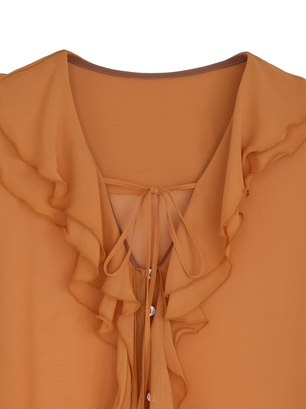 SHEER TWIST FRILL BLOUSE