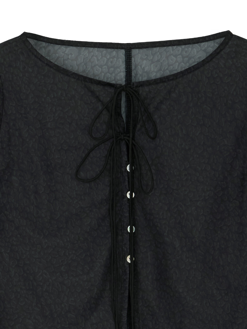 SHEER LEOPARD RIBBON TOP