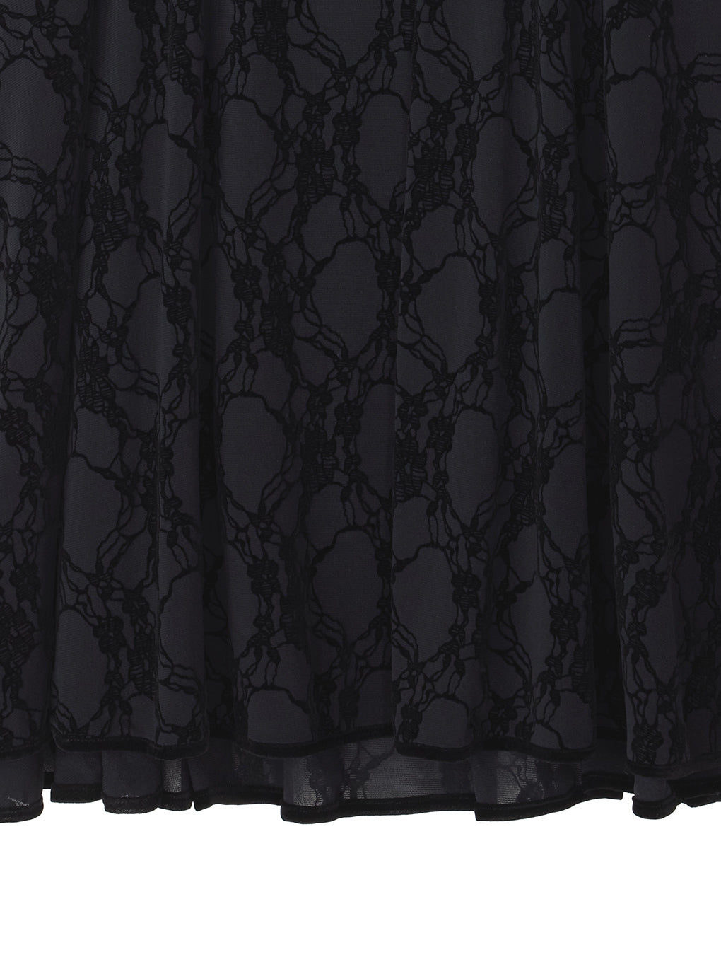 SHEER FLOCKY SEMI FLARE SKIRT
