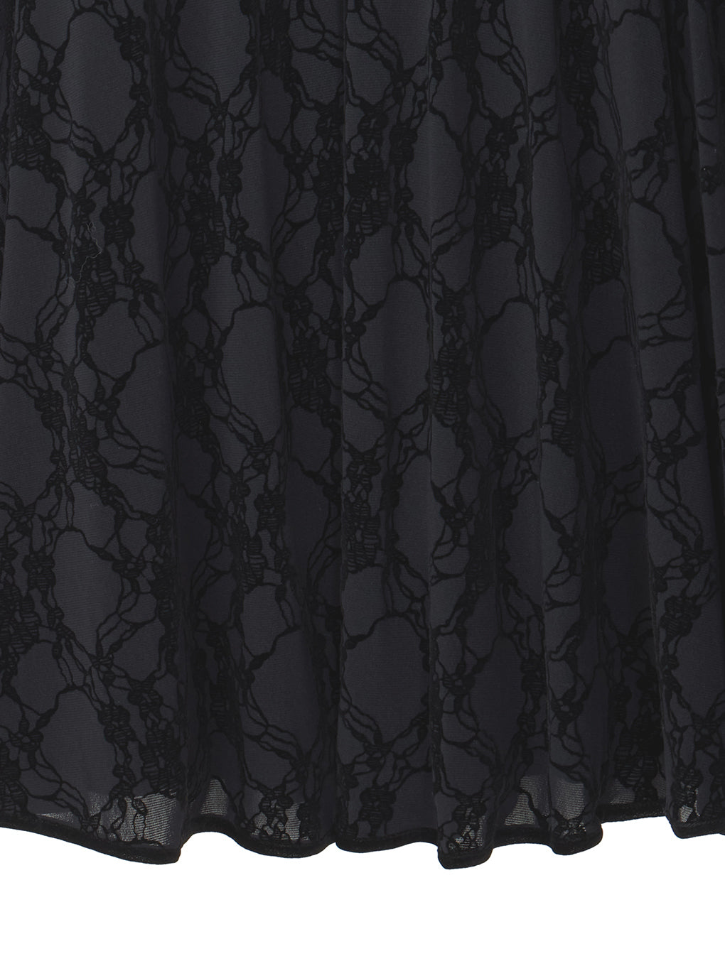 SHEER FLOCKY SEMI FLARE SKIRT