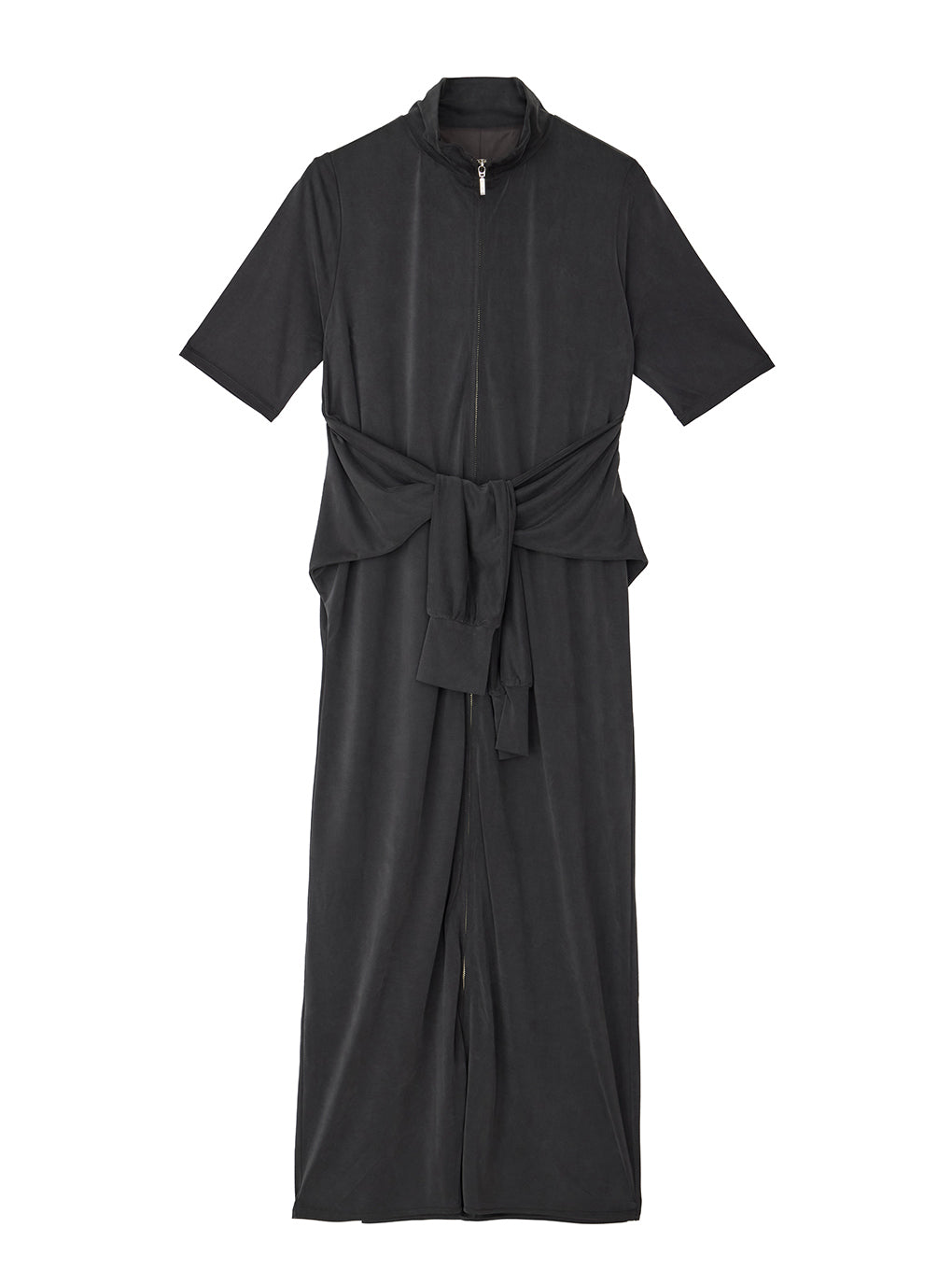 FIBRYL HIGH NECK ZIP CUT DRESS