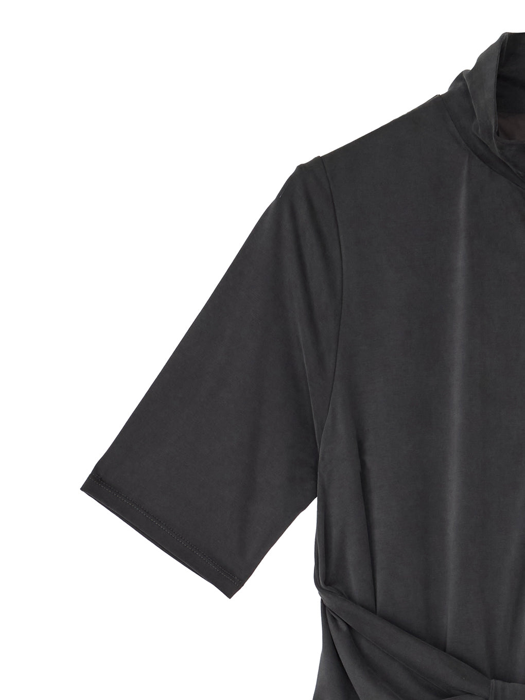 FIBRYL HIGH NECK ZIP CUT DRESS
