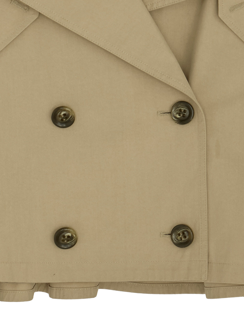 DRAWSTRING YOKE TRENCH SHORT COAT