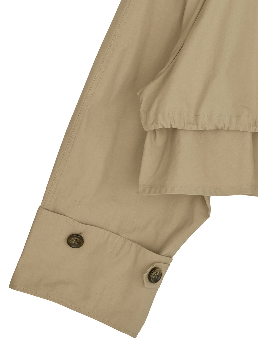 DRAWSTRING YOKE TRENCH SHORT COAT