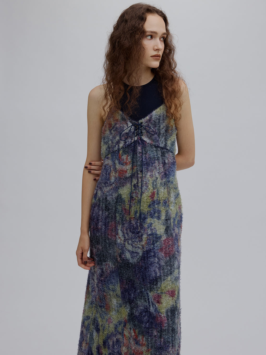 WOVEN PATTERN FLOWER DRESS