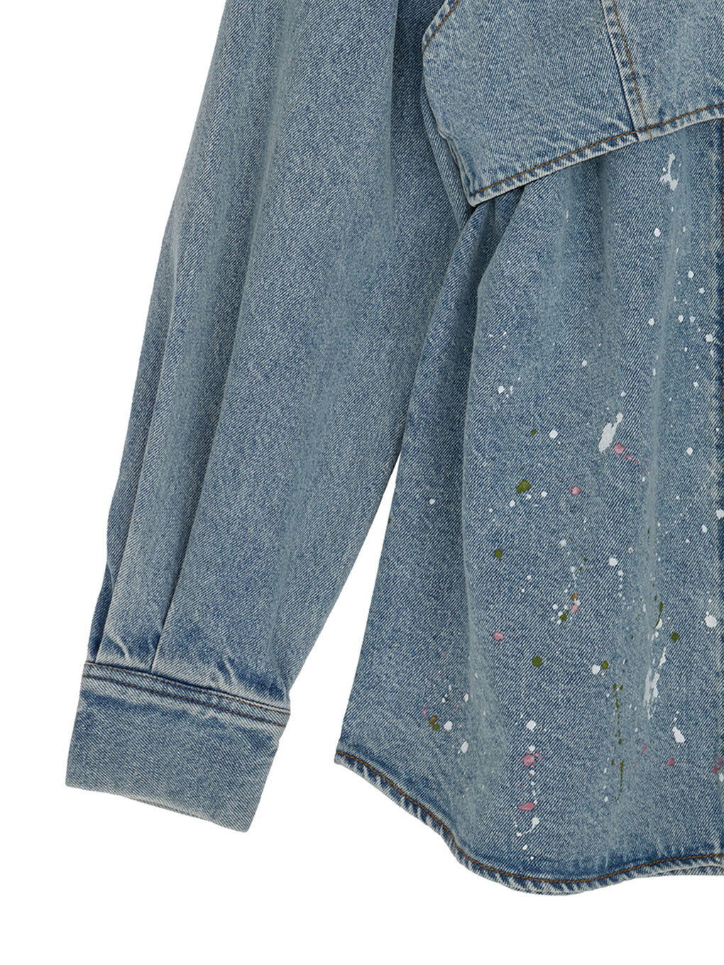 BUSTIER SET OVER DENIM PAINT SHIRT