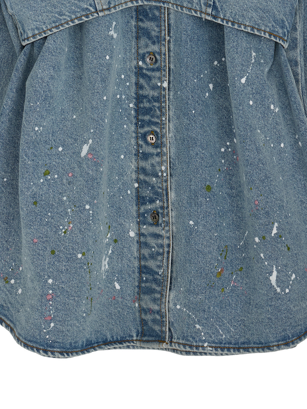 BUSTIER SET OVER DENIM PAINT SHIRT