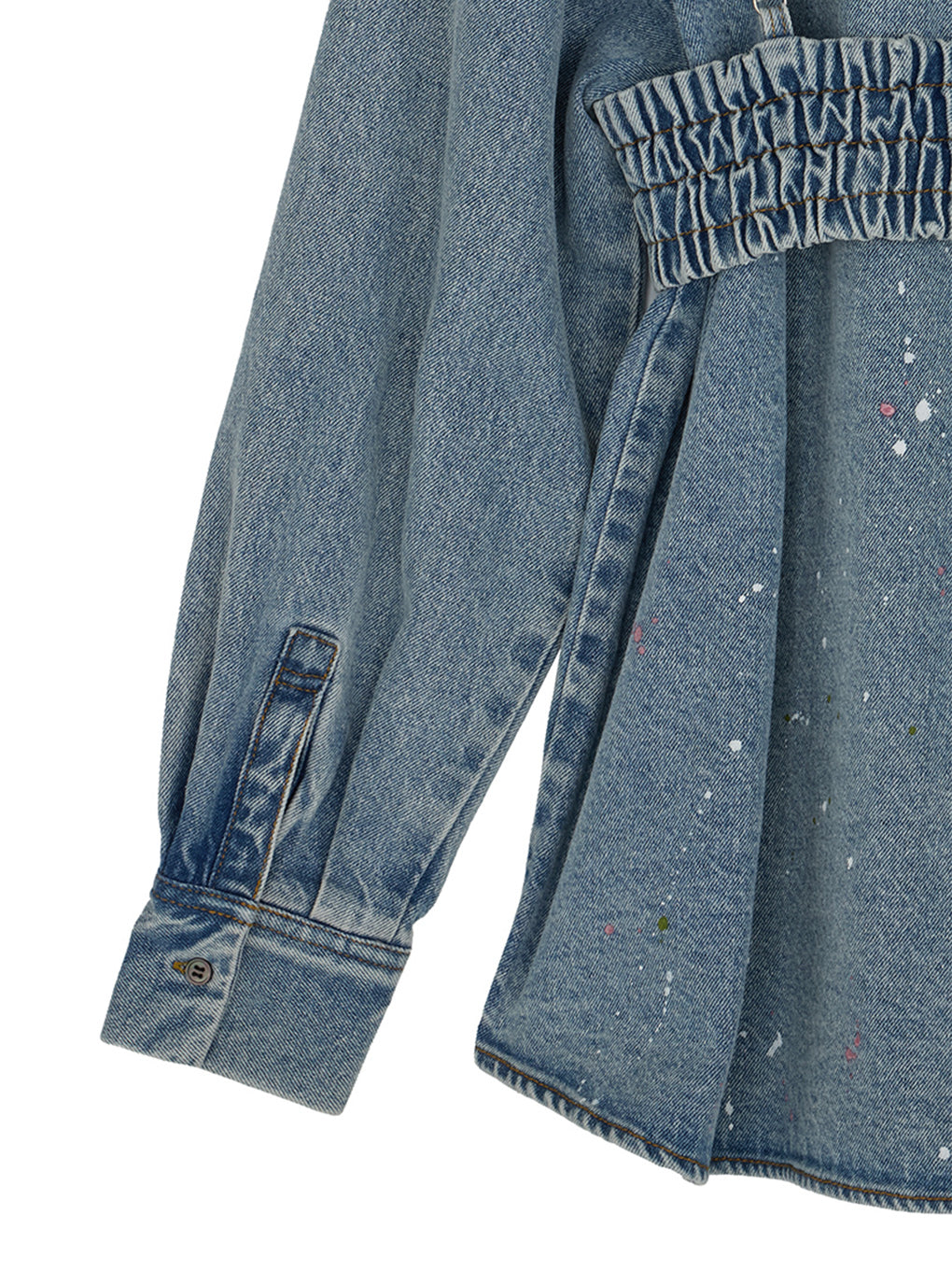 BUSTIER SET OVER DENIM PAINT SHIRT