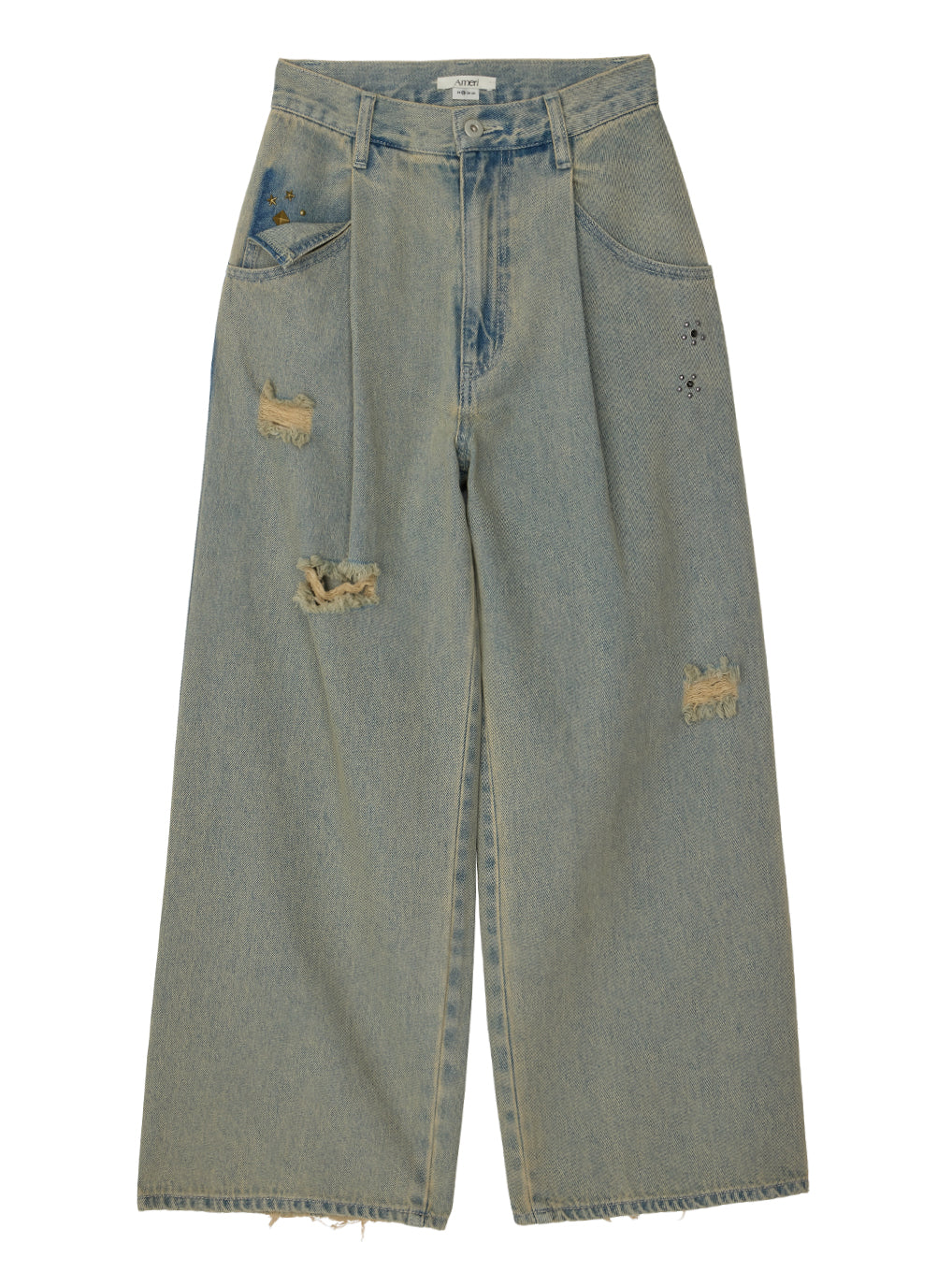 TATTOO STUDS DENIM PANTS