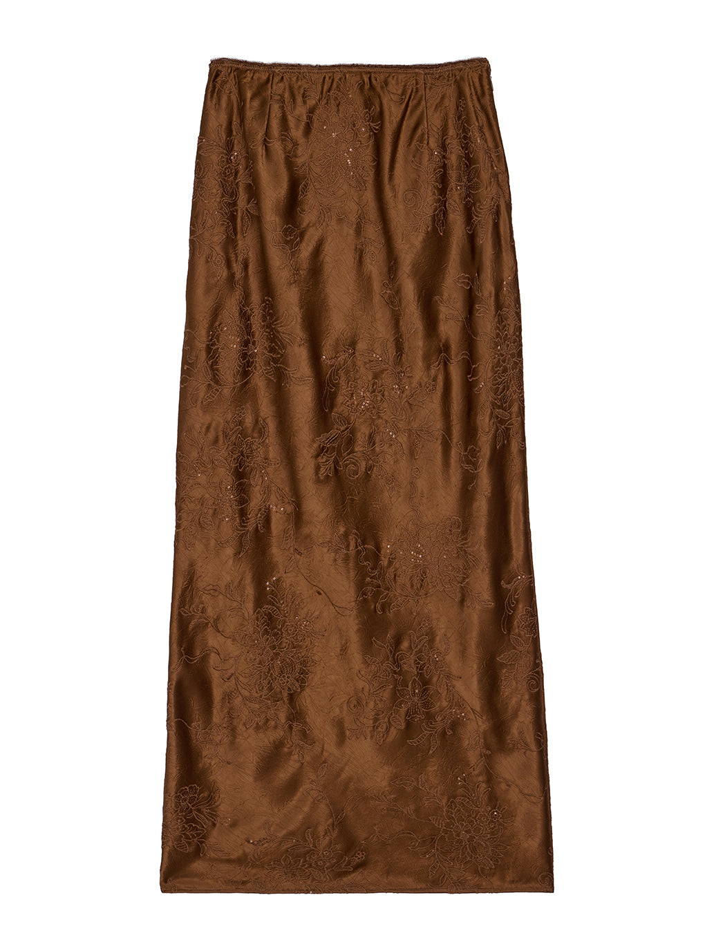 SEQUIN EMBROIDERY SATIN SKIRT