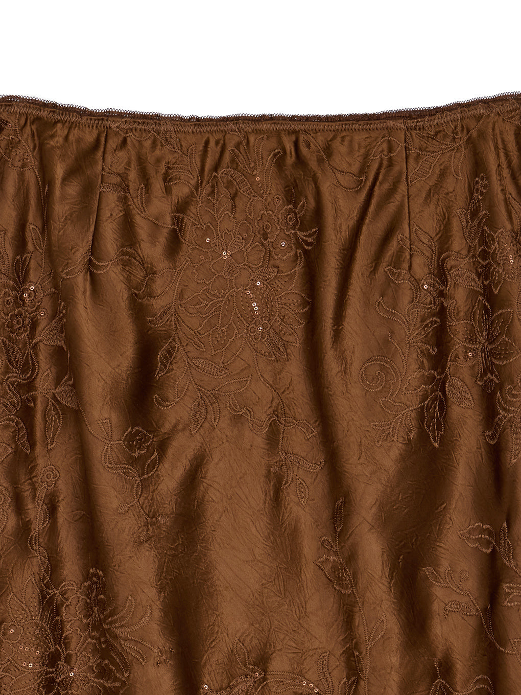 SEQUIN EMBROIDERY SATIN SKIRT