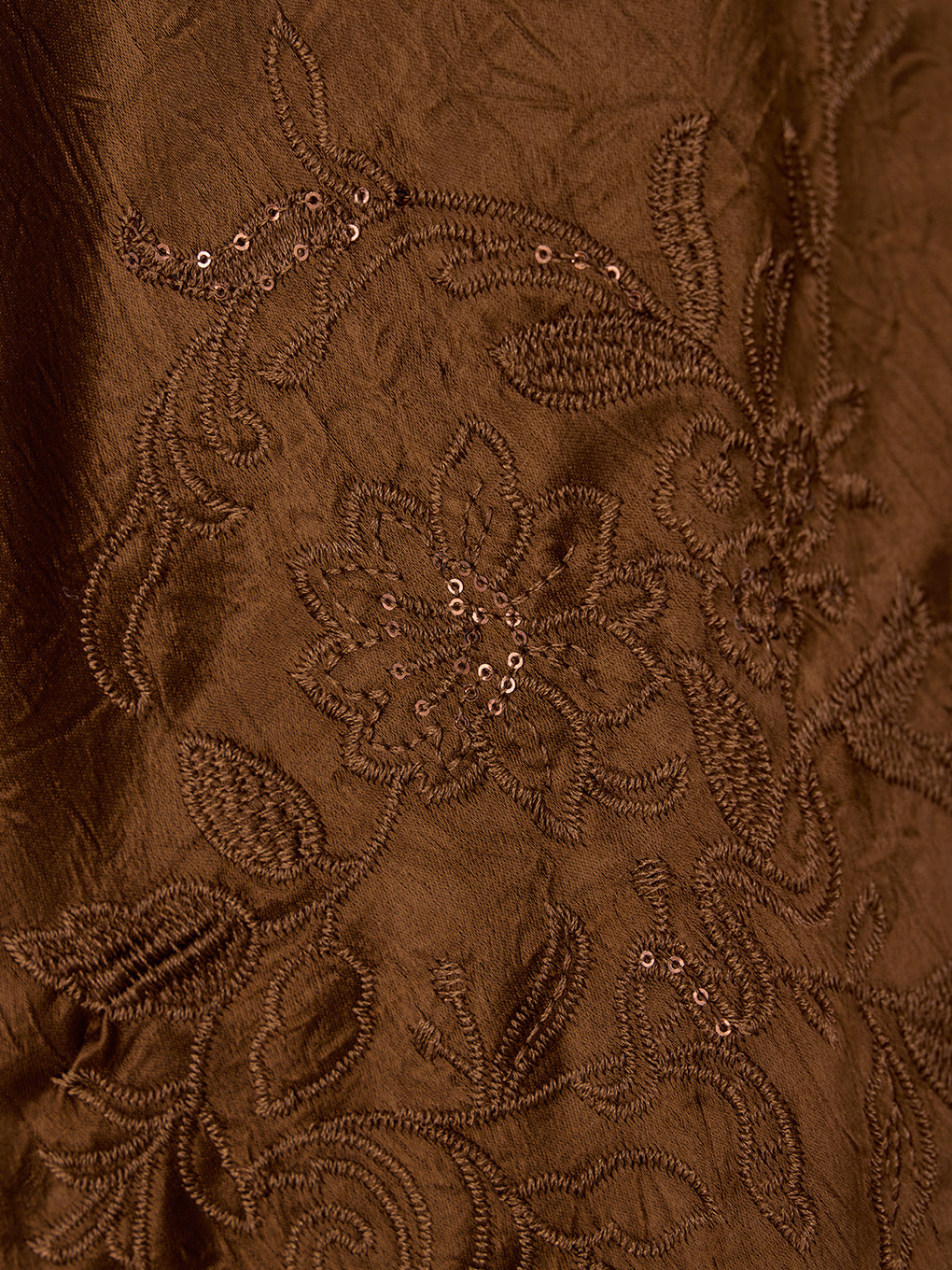 SEQUIN EMBROIDERY SATIN SKIRT