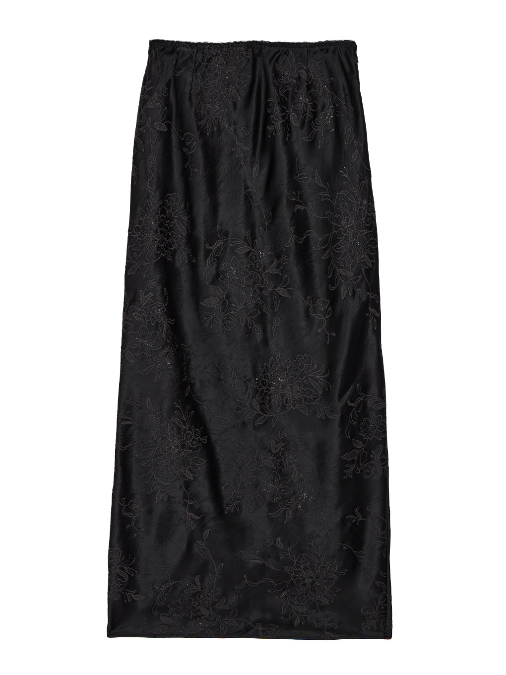 SEQUIN EMBROIDERY SATIN SKIRT
