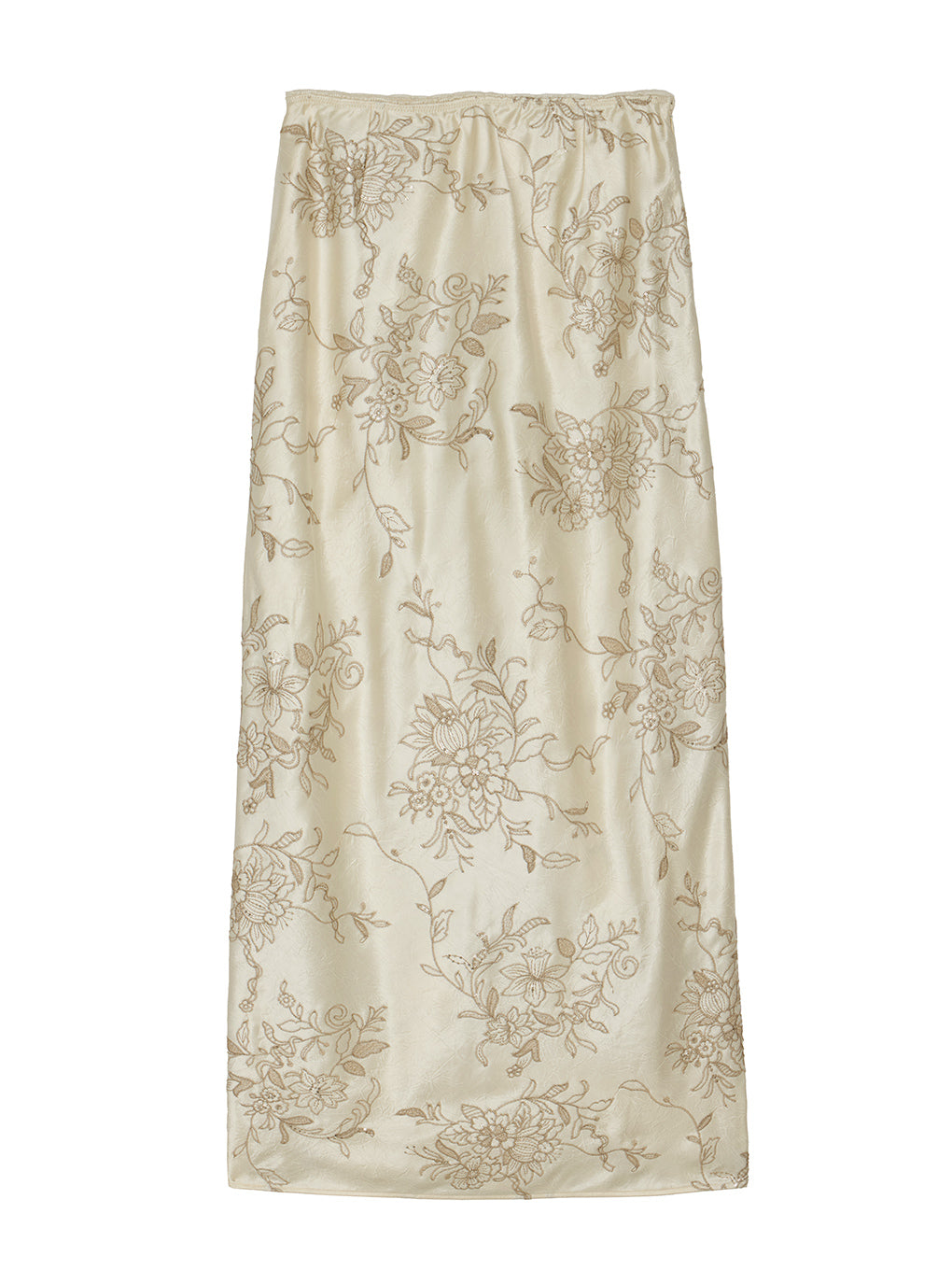 SEQUIN EMBROIDERY SATIN SKIRT