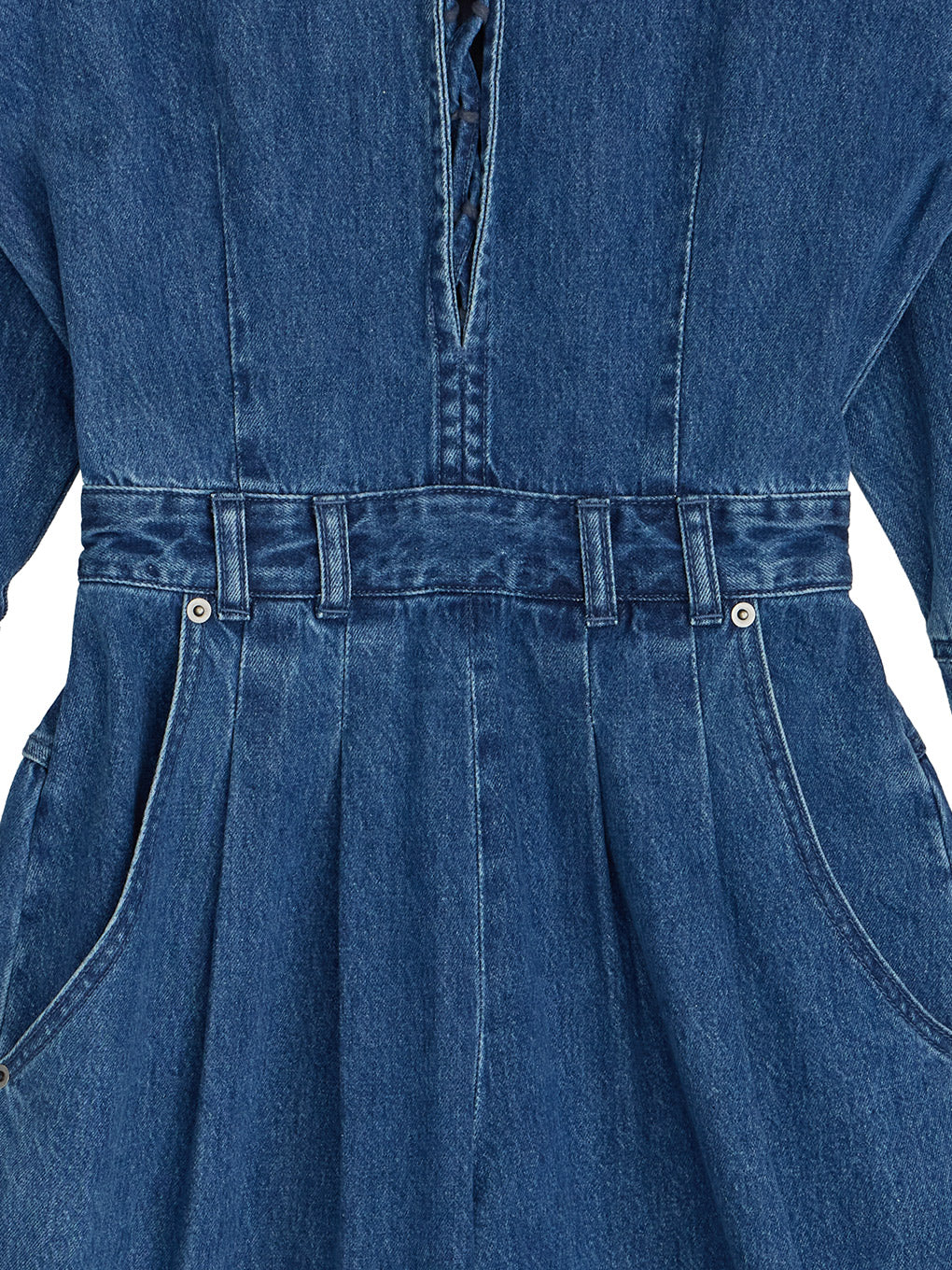 LACE UP DENIM ROMPERS