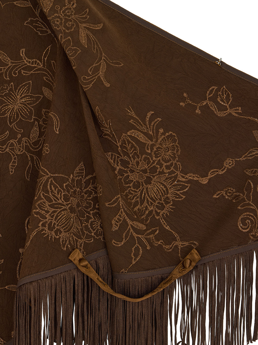 SEQUIN EMBROIDERY SATIN PONCHO