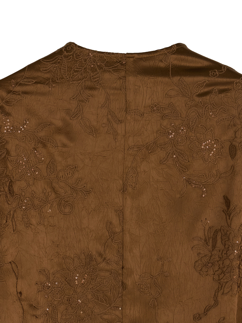 SEQUIN EMBROIDERY SATIN PONCHO