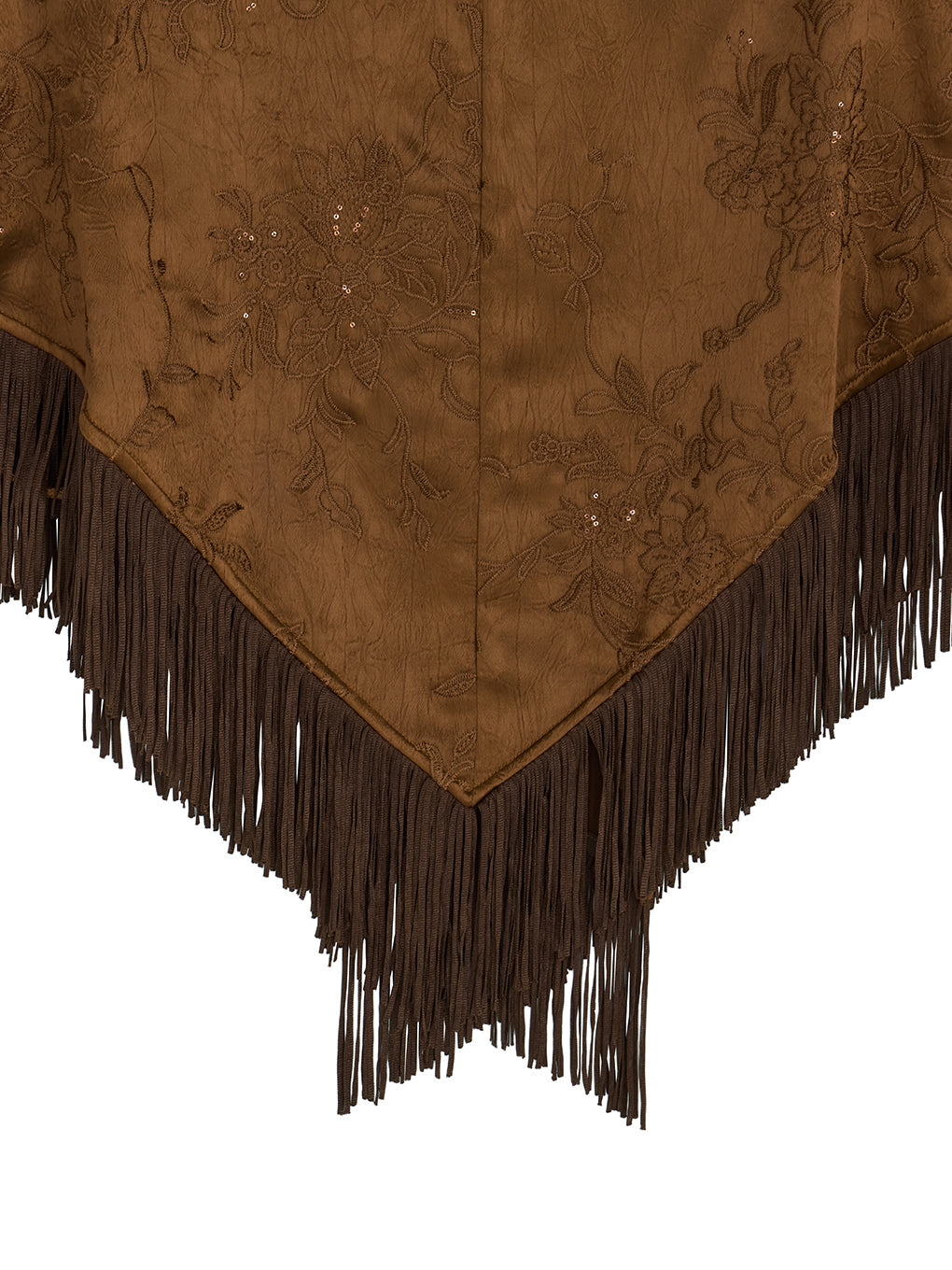 SEQUIN EMBROIDERY SATIN PONCHO