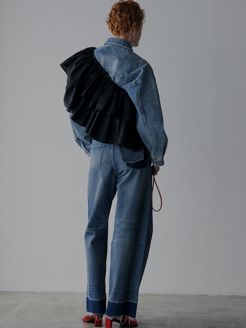 WIDE STRAIGHT DENIM PANTS