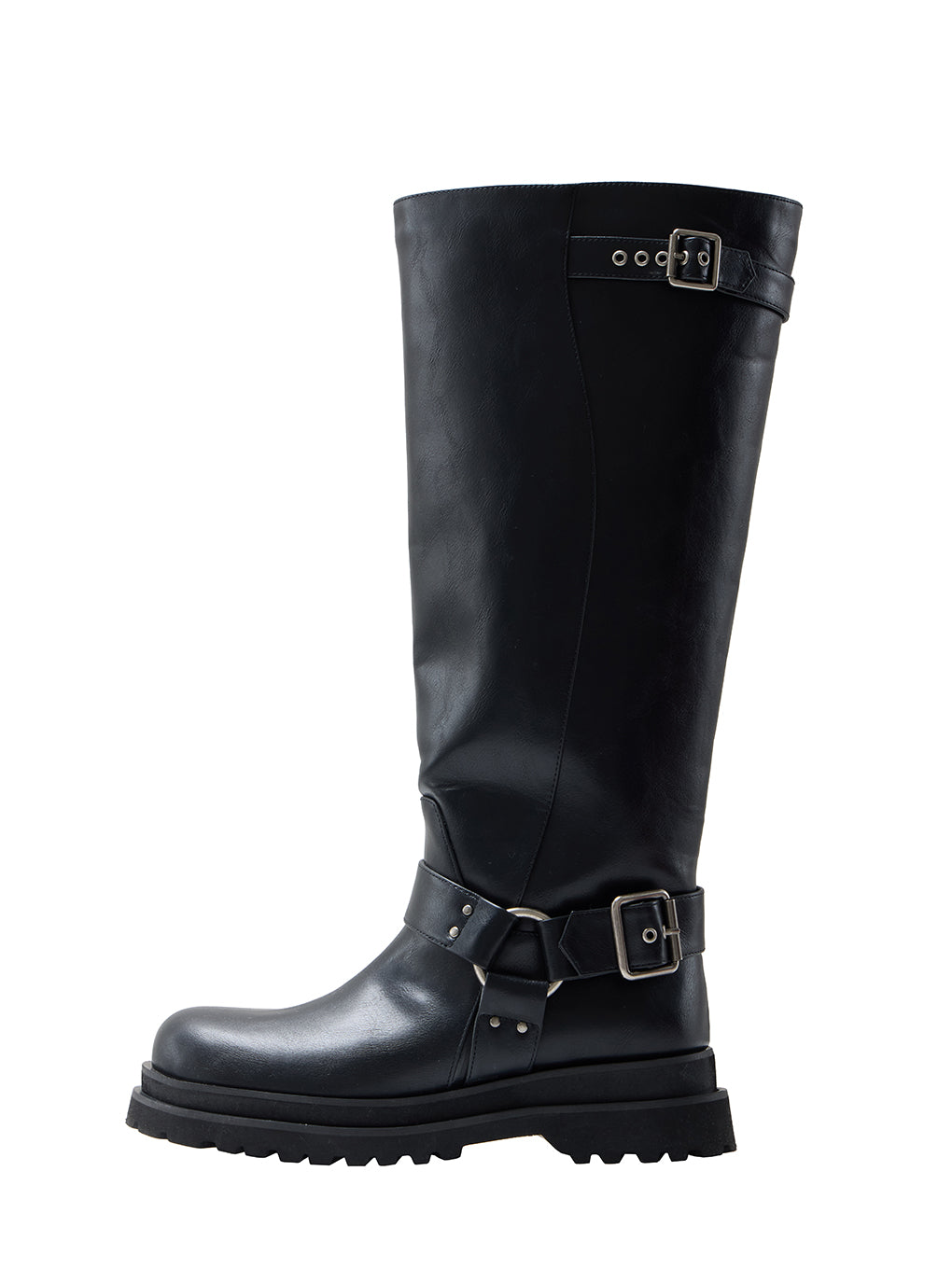 SIDE WAVE BUCKLE LONG BOOTS
