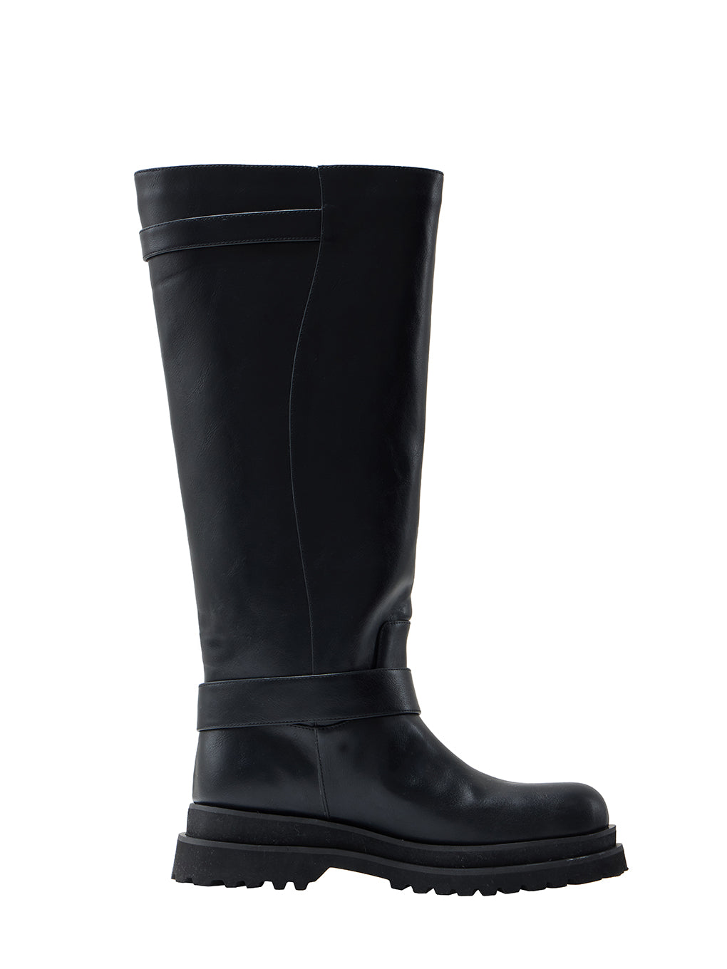 SIDE WAVE BUCKLE LONG BOOTS