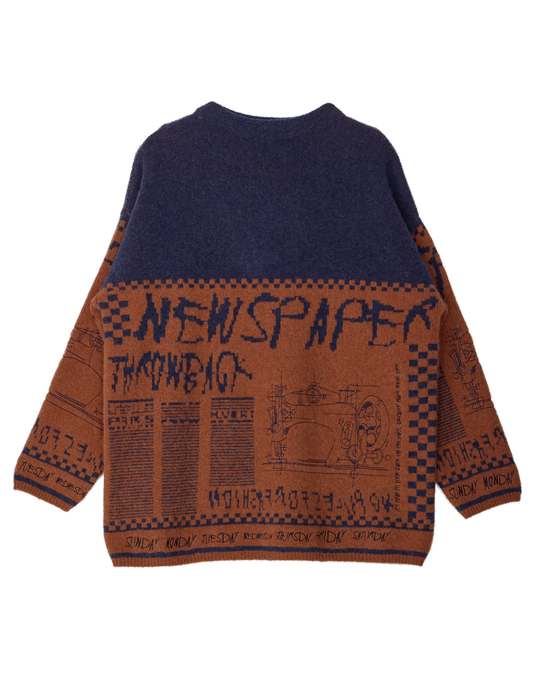 NEWS PAPER JACQUARED KNIT TOP