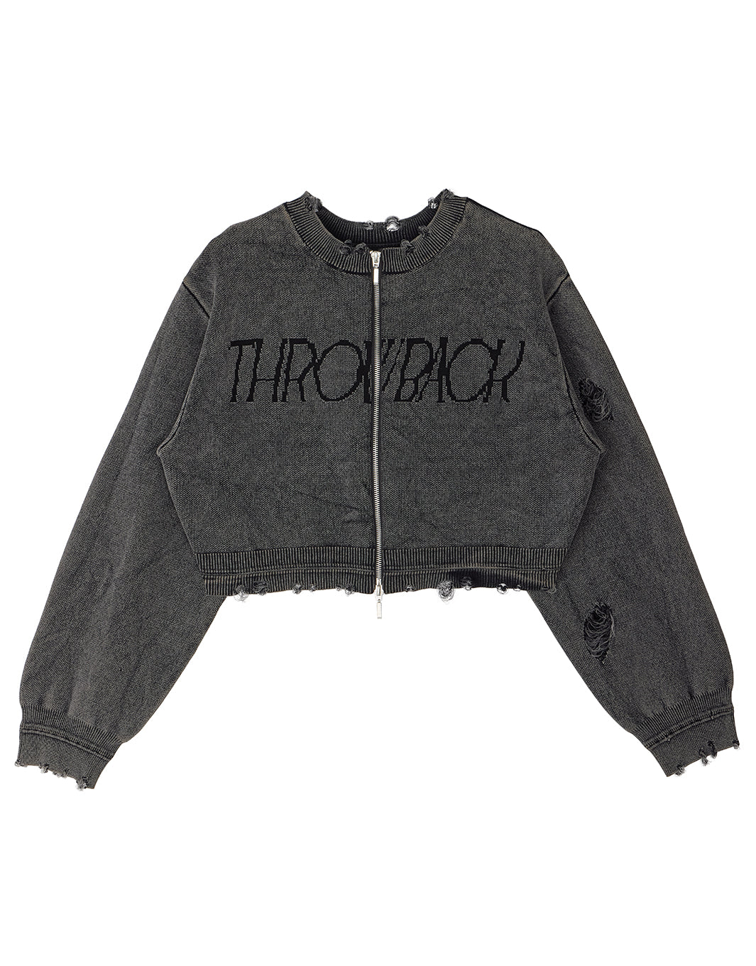 DAMAGE LOGO SHORT KNIT TOP